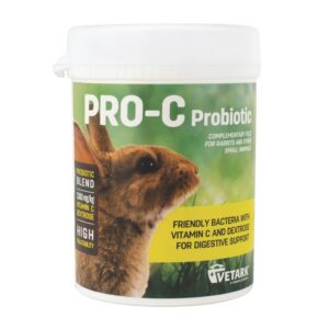 Probiootikumiga seedesüsteemi toetav täiendsööt küülikutele Vetark Pro-C Probiotic 100g