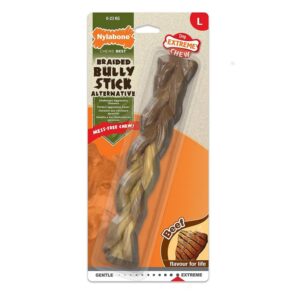 Nylabone Extreme Bully Stick Braided - punutud kujuga veiselihamaitseline närimiskont
