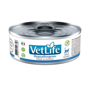 Farmina Siga ja Kartul hüpoallergeenne konserv kassile VetLife Feline Hypoallergenic Pork & Potato